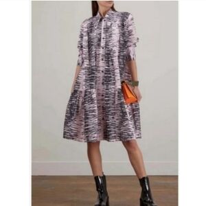 NWT GANNI TIGER PRINT COTTON SHIRT DRESS SHIRTDRESS